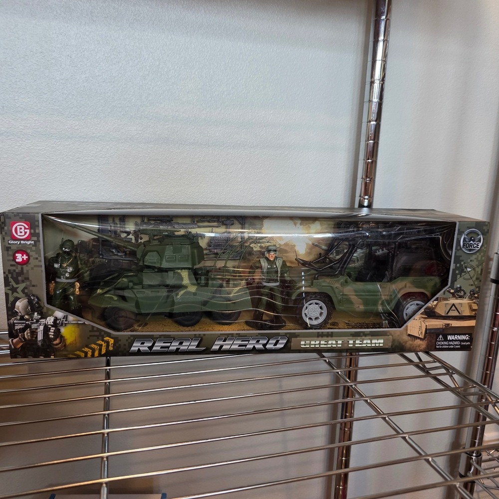 Glory Bright Real Hero Great Team US Military Action Figure Set Tank Jeep 3+ New